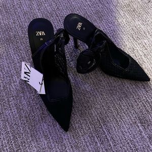 Zara heels, black, size 5, NEW